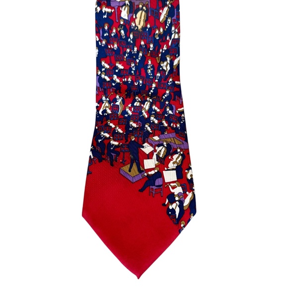 Alynn Neckwear “Maestro, Please!” Red Orchestra Tie – 100% Silk | Made in USA - Picture 1 of 9